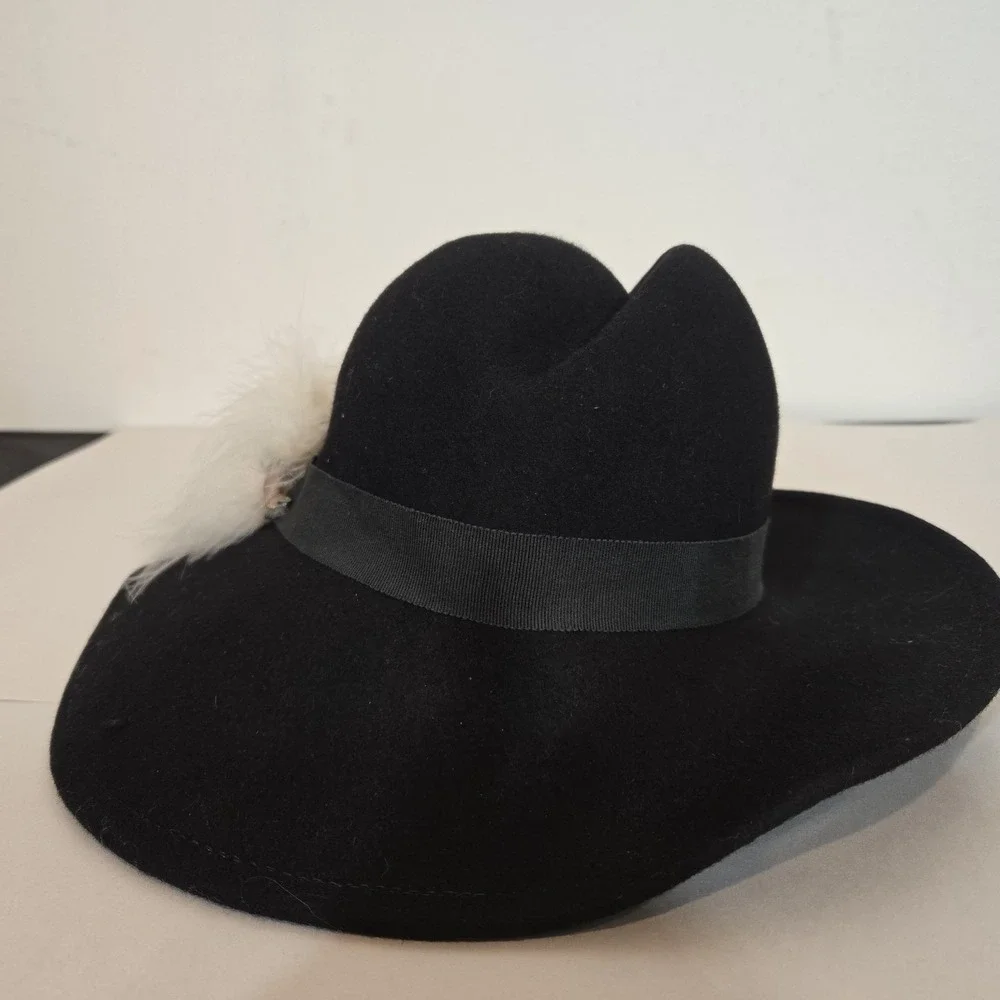 Vintage Lancaster 100% Wool Hat With Feather - Picture 4 of 12